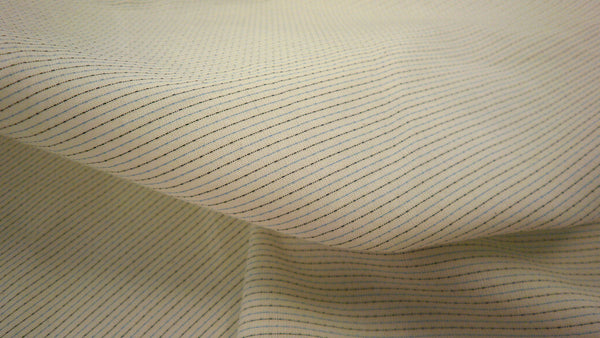 Italian Stripe Cotton Shirting, Off White