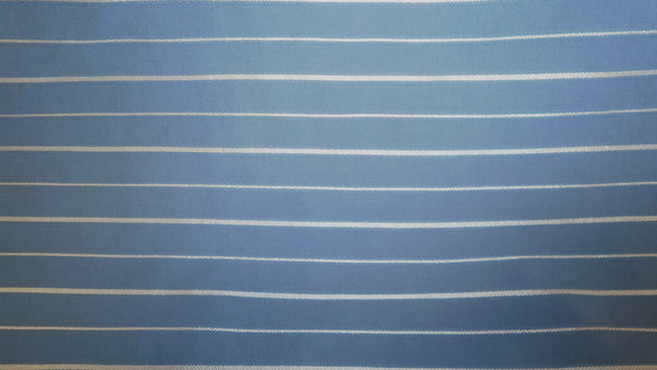 Italian Stripe Cotton Shirting, Blue & White