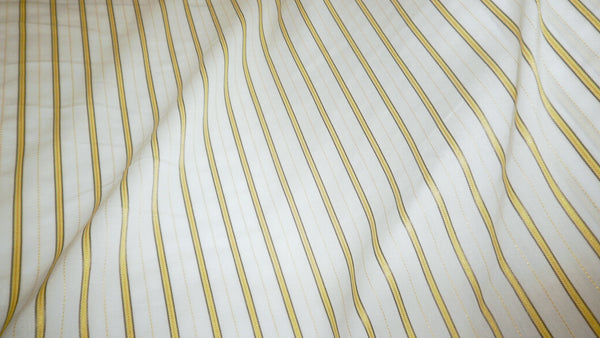 Italian Stripe Cotton Shirting, Yellow & White