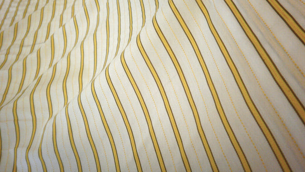 Italian Stripe Cotton Shirting, Yellow & White
