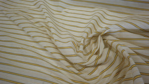 Italian Stripe Cotton Shirting, Yellow & White