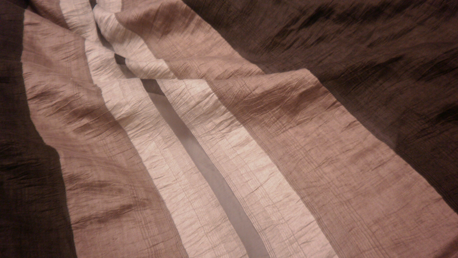 LAST PIECE: 1.2 MT  Linen Sheer Stripe Variation, Macchiato