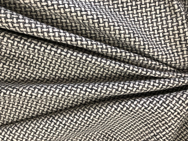 100% Silk Tweed Suiting, Black & White