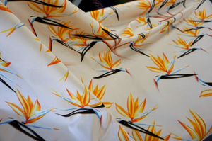 Birds of Paradise Flower Print on Stretch Drill