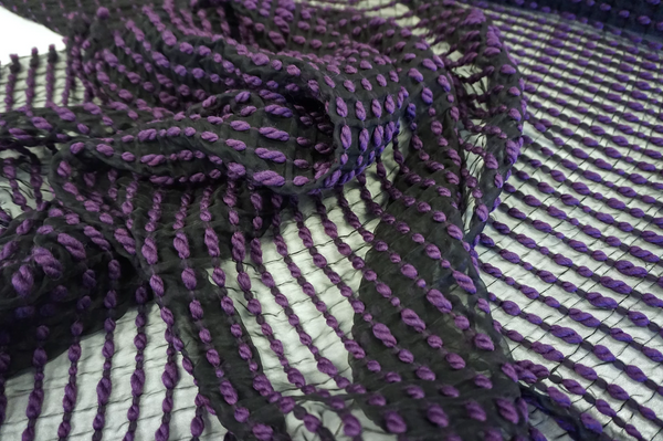 Twice Woven Purple Twist Chiffon