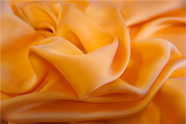 Brushed Silk Satin, Orange Sherbert