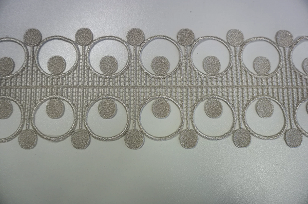 Silver Art Deco Guipure Lace Trim