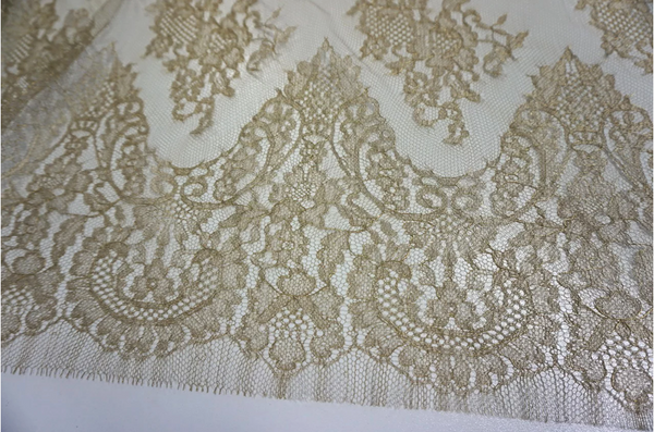 Wide Vintage French Lace, Gold on Gold