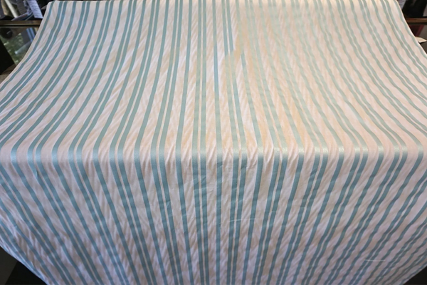 Fine Japanese Poplin with Blue Pearl Stripe Print