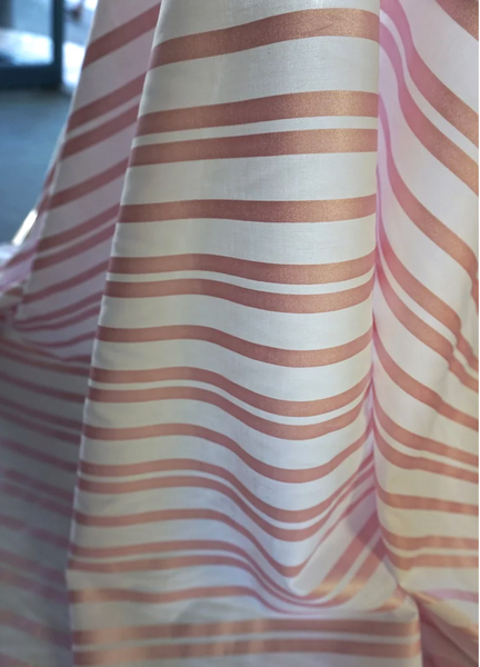 Fine Japanese Poplin with Pink Pearl Stripe Print