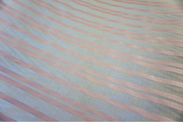 Fine Japanese Poplin with Pink Pearl Stripe Print