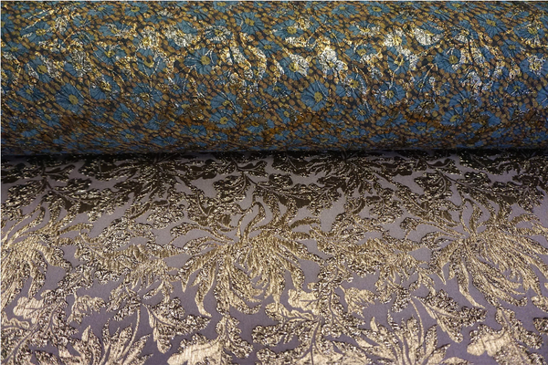 LAST PIECE: 1.65 MT  Reversible Stretch Brocade Double Cloquè Jacquard