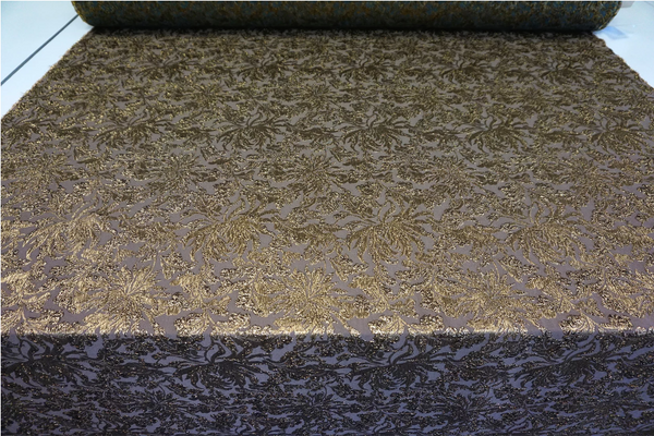 LAST PIECE: 1.65 MT  Reversible Stretch Brocade Double Cloquè Jacquard