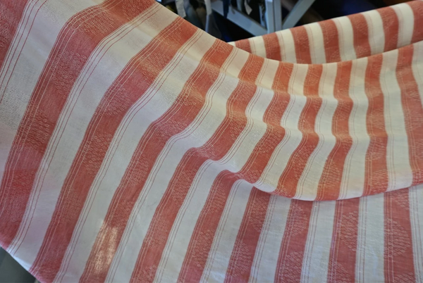 Striped Dobby Jacquard Linen, Red White