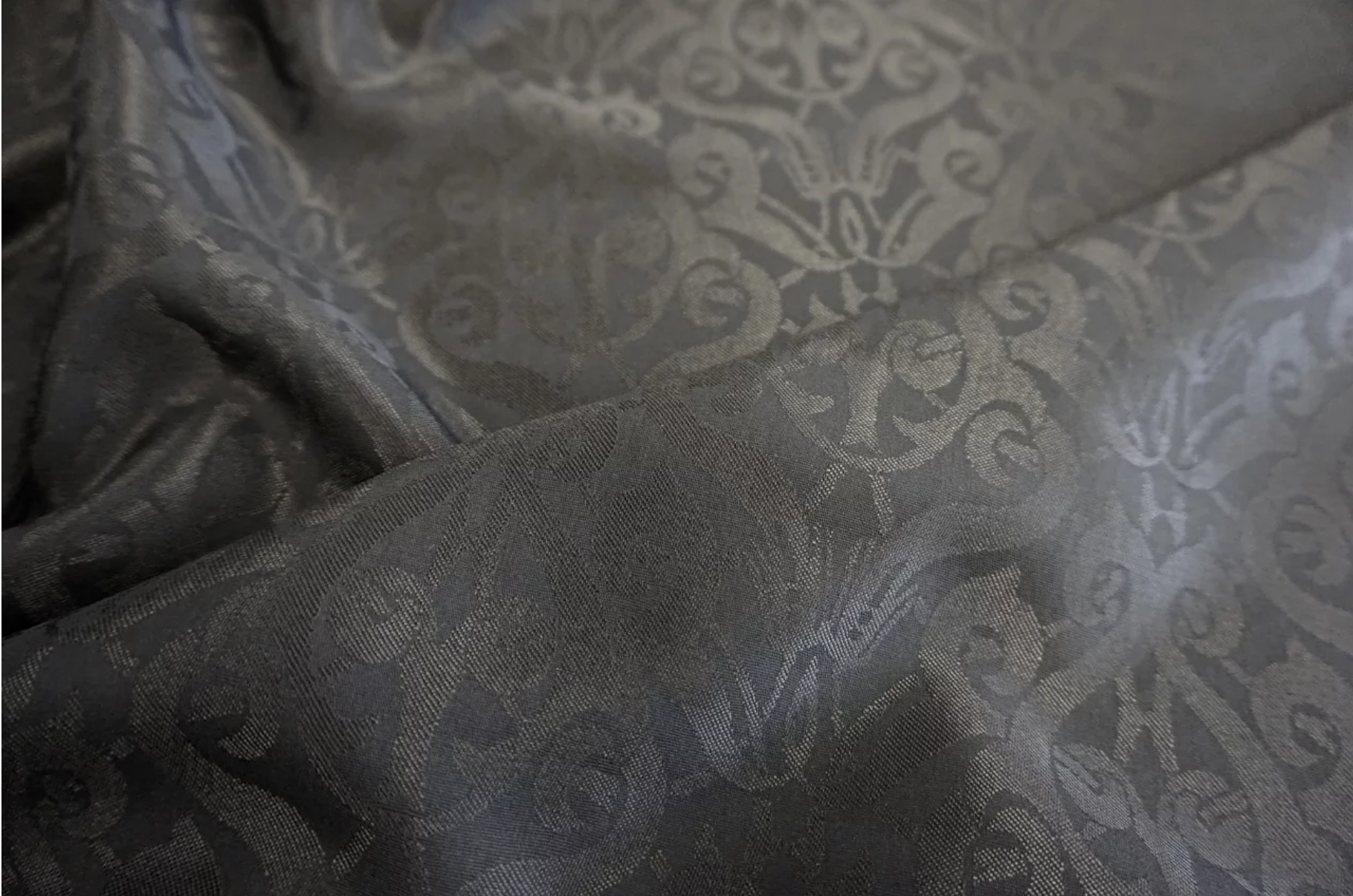 Lightweight Black Damask Jacquard