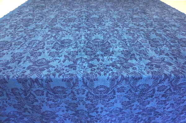 LAST PIECE: 2.5 MT  Printed Velvet Devorè- Cerulean Blue