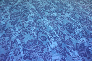 Printed Velvet Devorè- Cerulean Blue