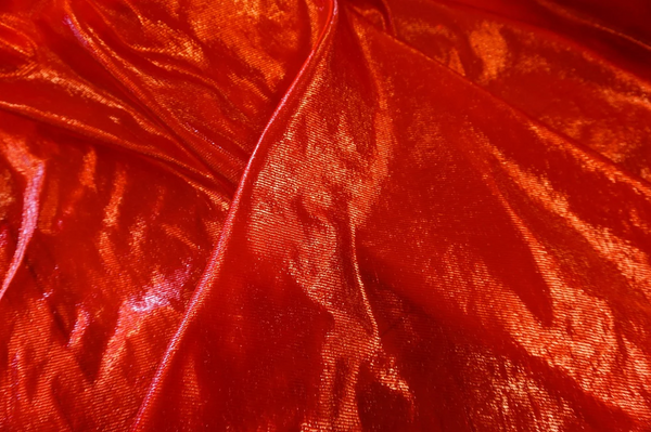 High Gloss Silk Blend Lamè Twill, Brightest Red