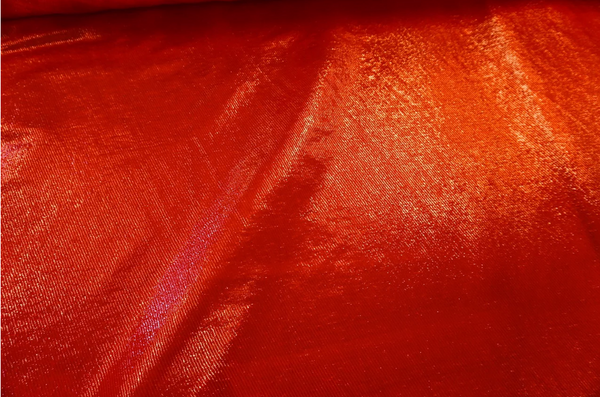High Gloss Silk Blend Lamè Twill, Brightest Red