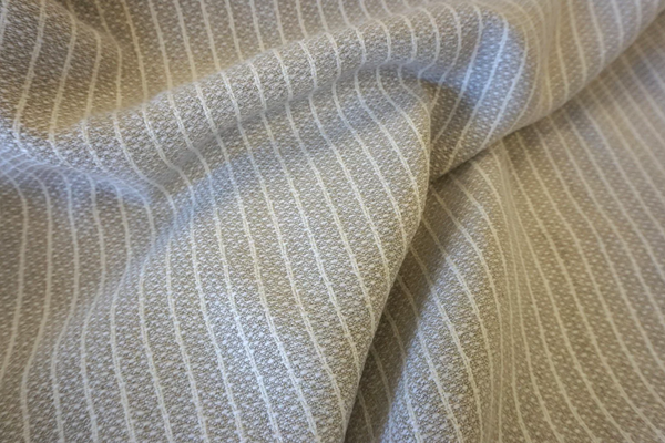 Heavy Striped Linen, Natural Beige