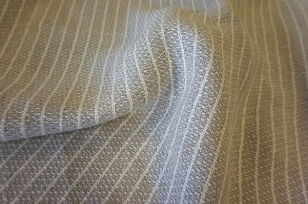 Heavy Striped Linen, Natural Beige