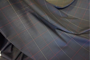 Premium Windowpane Check Suiting, French Navy