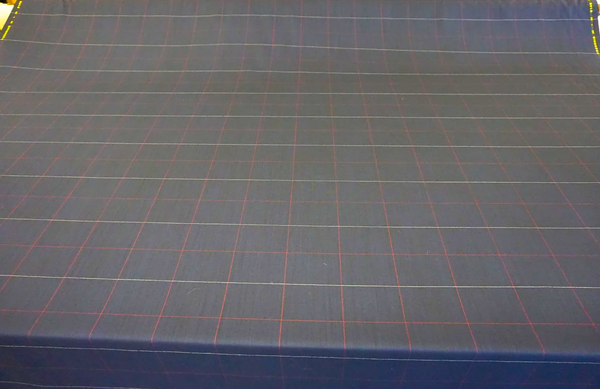 Premium Windowpane Check Suiting, French Navy
