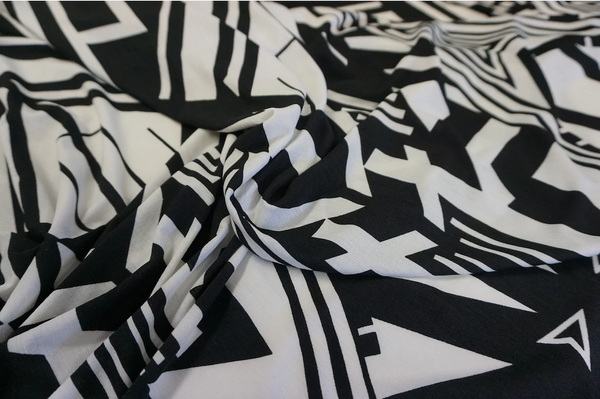 Monochrome Geometric Printed Jersey