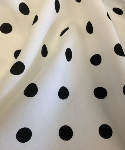 Black On White Polka Dot Poplin