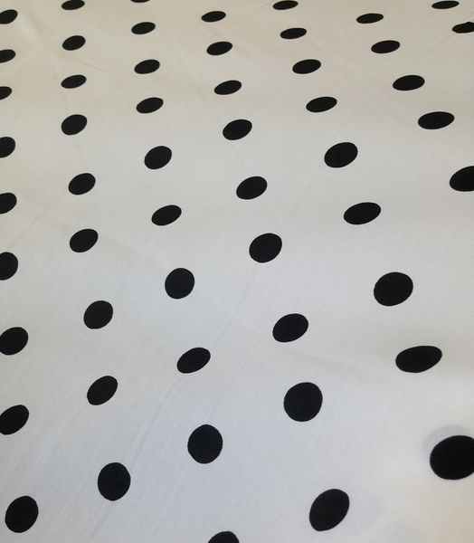 Black On White Polka Dot Poplin