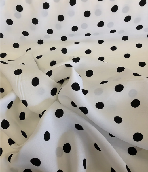 Black On White Polka Dot Poplin