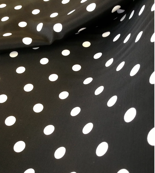 White On Black Polka Dot Poplin