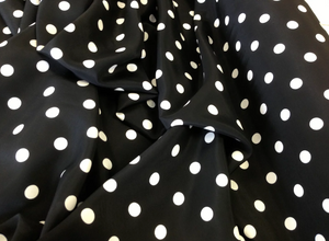 White On Black Polka Dot Poplin