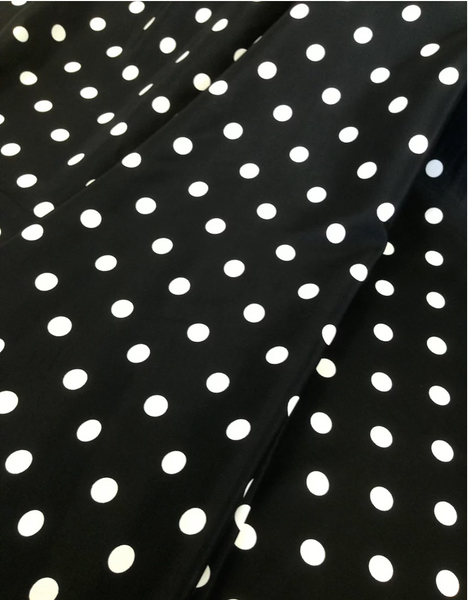 White On Black Polka Dot Poplin