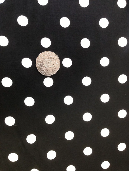 White On Black Polka Dot Poplin