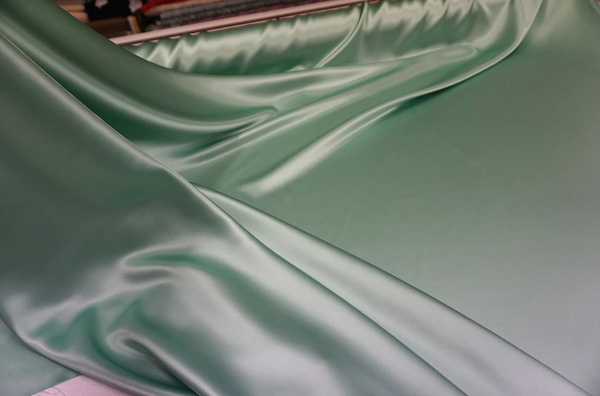 LAST PIECE: 2.5MT  Heavy Silk Satin, Seafoam Green