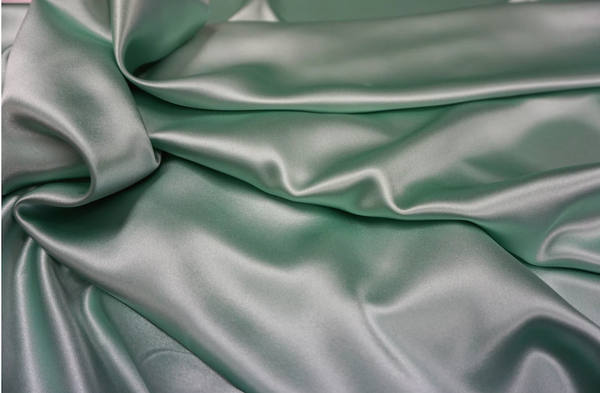 LAST PIECE: 2.5MT  Heavy Silk Satin, Seafoam Green