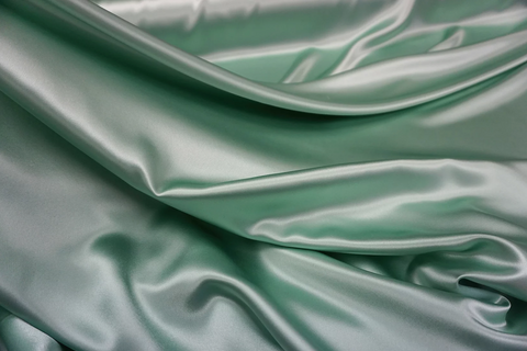 LAST PIECE: 2.5MT  Heavy Silk Satin, Seafoam Green