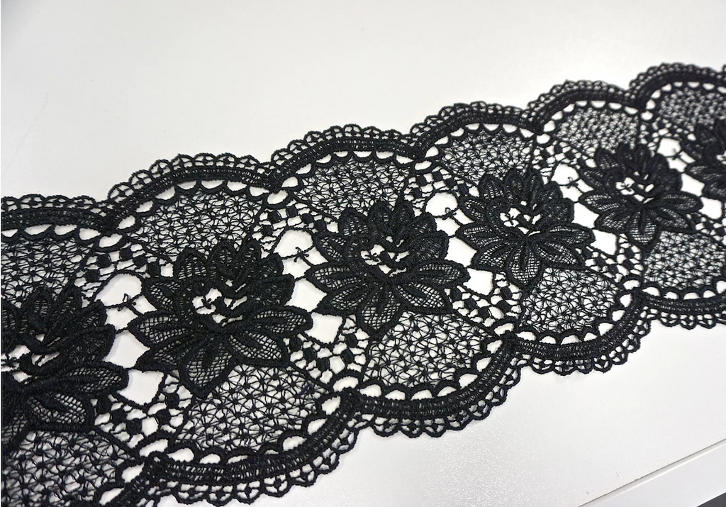French Guipure Lace Trim, Black – Fabric Muse