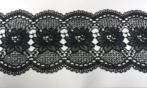 French Guipure Lace Trim, Black