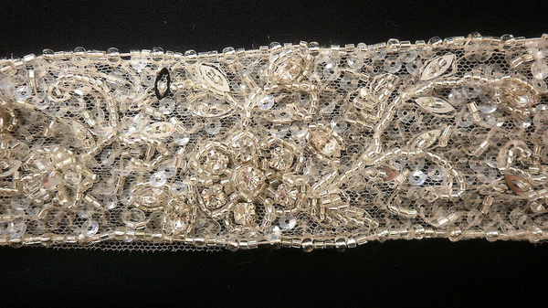 Glass Bead Embellishment, Straight Trim