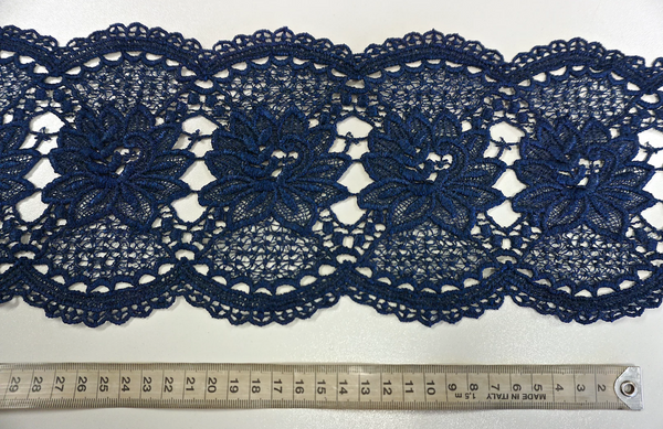 French Guipure Lace Trim, Navy