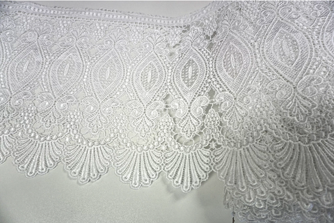 French Guipure Lace, Pure White