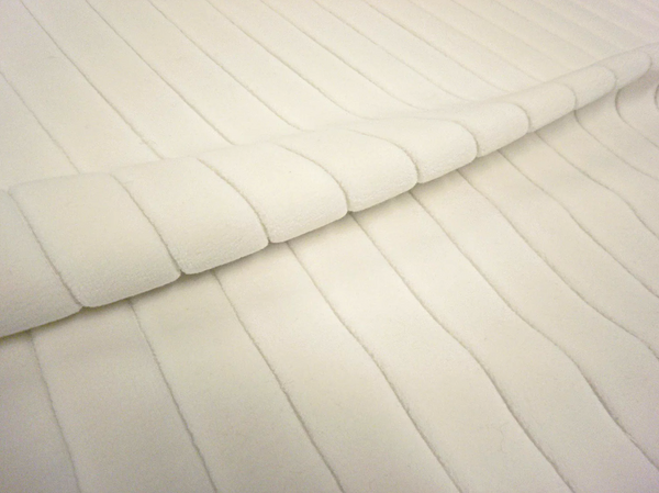 LAST PIECE 2.15 MT  Raised Rib Heavy Cotton Velvet, White Luxe