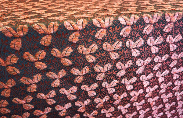 Italian Designer Jacquard, Burgundy Pussy-Willows