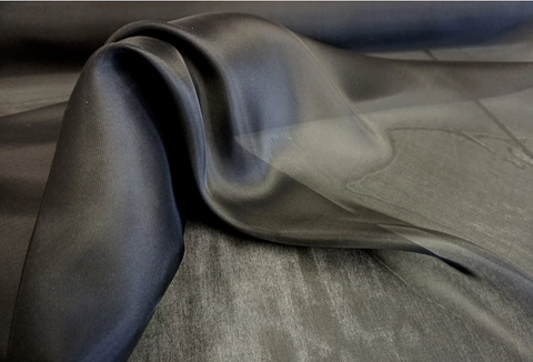 Black Twill Satin Organza