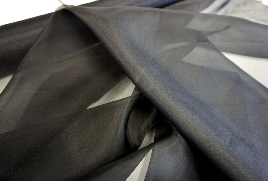 LAST PIECE: 3.9 MT  Silk Organza, Black
