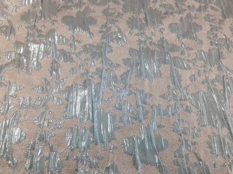 LAST PIECE: 2.05 MT  Metallic Floral Cloquè Jacquard, Baby Blue