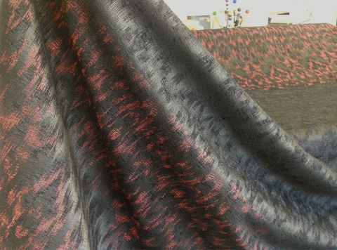 PANEL- Volcano Red & Black Ikat Jacquard