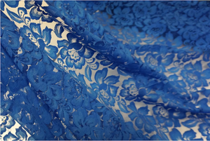 Bright Blue Floral Lace